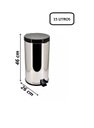 Ver imagem 3 de Lixeira Inox Cozinha Escritório 15L Pedal Com Recip. Interno Plástico Viel 3587