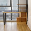 Ver imagem 6 de Mesa Escrivaninha Industrial London 1 Porta 100% MDF Freijó/Preto Fosco - Panorama Móveis