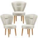 Ver imagem 1 de Kit 3 Poltronas para Recepção Camarim Sala de Jantar Ergonômica Tecido Veludo Pés de Madeira