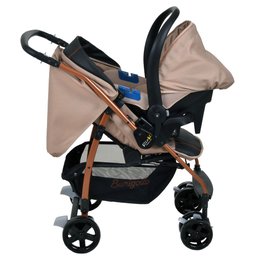 Travel System Burigotto Carrinho de Bebê com Bebê Conforto Rio K + Touring Mon Amour Bege - 4