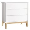 Quarto de Bebê Classic 3 Portas Cômoda Gaveteiro Branco com Pés Madeira Natural - Reller - 4
