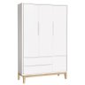 Quarto de Bebê Classic 3 Portas Cômoda Gaveteiro Branco com Pés Madeira Natural - Reller - 2
