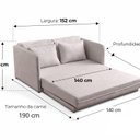 Ver imagem 4 de Sofá-cama Casal Linho Charlie 152cmx90cm