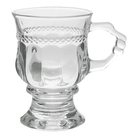 Caneca de Café 117ml Hanover Vidro Cristalino Transparente Xícara em Casa Tem