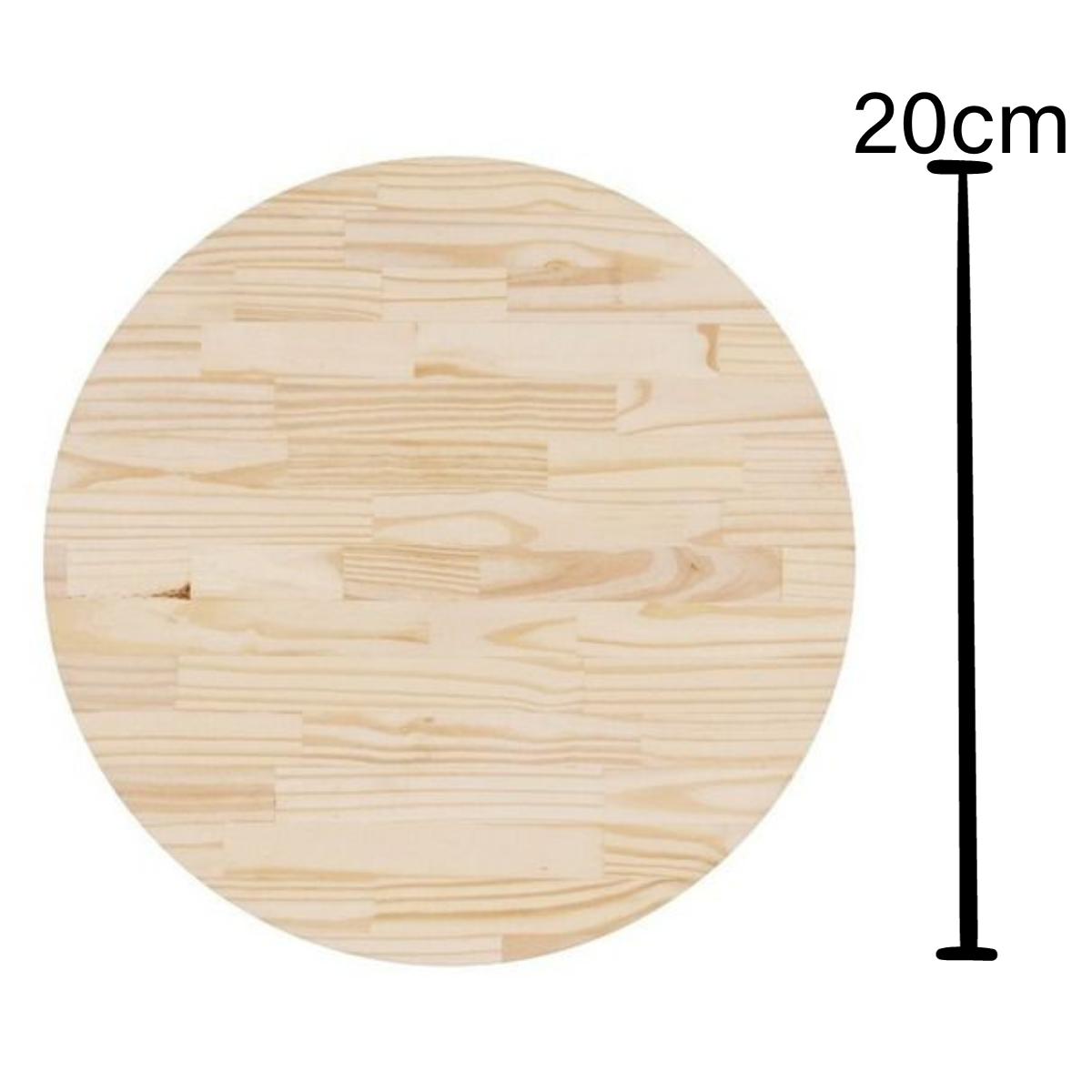 Tábua Placa Pinus Redonda Decoração - Tamanho 20x20 Cm - 3