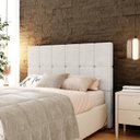 Ver imagem 1 de Cabeceira Casal 140cm Bouclé Estofada Design Moderno para Quarto Linea