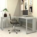 Ver imagem 1 de Mesa de Escritório em L Linha Industrial Metalon Tampo 40mm