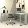Mesa de Escritório em L Linha Industrial Metalon Tampo 40mm Cor:cinza Claro - 1