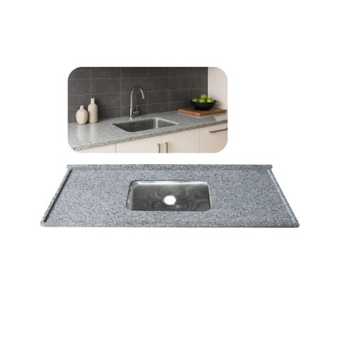 Pia Cozinha Granito Corumbá 180cm Cuba Inox Rasa Simples N2:Corumbá