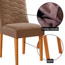 Ver imagem 5 de Mesa de Jantar Carolina 180cm Tampo MDF Vidro Canto Copo com 6 Cadeiras Safira