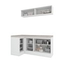 Ver imagem 5 de Lavanderia Modulada 05 Peças 100% MDF com Balcão Canto Reto e Tampo Branco HP/Calcare Emilly