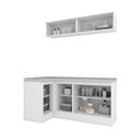 Ver imagem 4 de Lavanderia Modulada 05 Peças 100% MDF com Balcão Canto Reto e Tampo Branco HP/Calcare Emilly