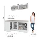 Ver imagem 4 de Lavanderia Modulada 05 Peças 100% MDF com Balcão Canto Reto e Tampo Branco HP/Calcare Emilly