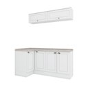 Ver imagem 3 de Lavanderia Modulada 05 Peças 100% MDF com Balcão Canto Reto e Tampo Branco HP/Calcare Emilly