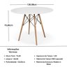 Conjunto Mesa de Jantar Redonda Eiffel Branca 120cm com 4 Cadeiras Roma - Nude - 7