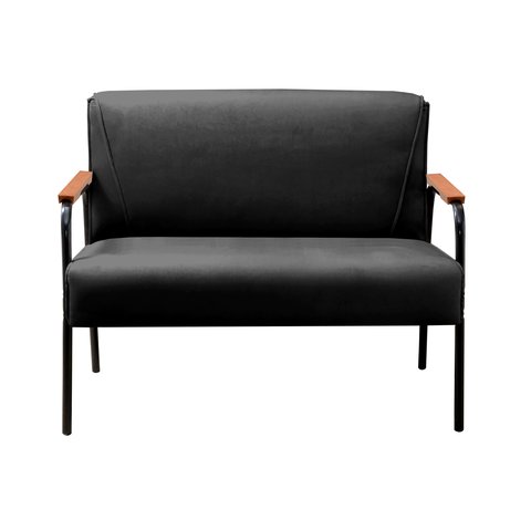 Namoradeira Decorativa Jade Braços Fixo - Veludo Preto