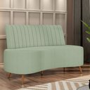 Ver imagem 2 de Sofá 2 Lugares para Sala Living 135cm Pés Palito Tamar K04 Bouclê Verde Água - Mpozenato