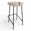 Ver imagem 5 de Kit 04 Banquetas Altas Cozinha e Área Gourmet Vik Estofada Linho Bege - Desk Design