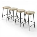 Ver imagem 1 de Kit 04 Banquetas Altas Cozinha e Área Gourmet Vik Estofada Linho Bege - Desk Design