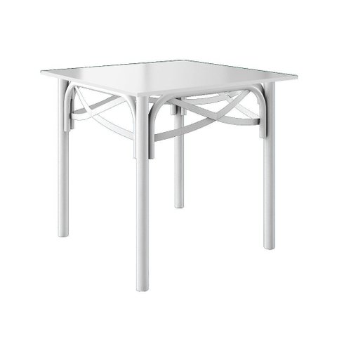 Mesa Katrina Branca Quadrada Tampo de Madeira 90cm Branco