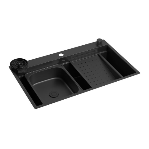 Cuba de Cozinha Retangular 75X40X32cm Workstation Black Matte - Deca Deca Cubas Inox