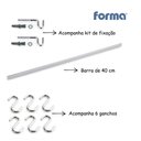 Ver imagem 2 de Barra de Parede Cozinha 6 Ganchos 40cm com Kit Instalação