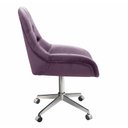 Ver imagem 3 de Cadeira Escritório Giratória Lua Capitonê Poltrona com Rodinhas Home Office - Veludo Roxo