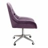 Cadeira Escritório Giratória Lua Capitonê Poltrona com Rodinhas Home Office - Veludo Roxo - 3