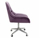 Ver imagem 3 de Cadeira Escritório Giratória Lua Capitonê Poltrona com Rodinhas Home Office - Veludo Roxo