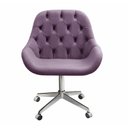 Ver imagem 2 de Cadeira Escritório Giratória Lua Capitonê Poltrona com Rodinhas Home Office - Veludo Roxo