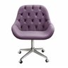Cadeira Escritório Giratória Lua Capitonê Poltrona com Rodinhas Home Office - Veludo Roxo - 2