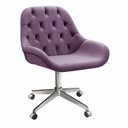 Ver imagem 1 de Cadeira Escritório Giratória Lua Capitonê Poltrona com Rodinhas Home Office - Veludo Roxo