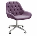 Ver imagem 1 de Cadeira Escritório Giratória Lua Capitonê Poltrona com Rodinhas Home Office - Veludo Roxo