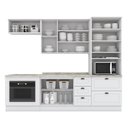 Ver imagem 2 de Cozinha Completa Americana 5 Peças com Balcão Forno de Embutir Branco e Tampo Calcare - Móveis