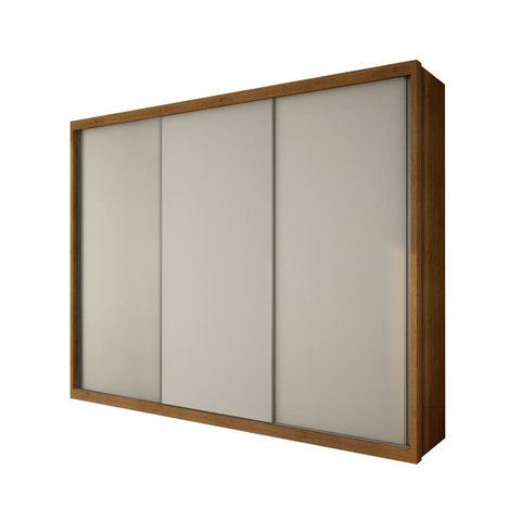Guarda Roupa Casal 3 Portas 6 Gavetas - Paradizzo Gold-Cumaru/Fendi - Móveis Novo Horizonte