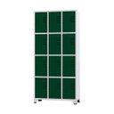 Ver imagem 1 de Armário Roupeiro de Aço para Vestiário 12 Portas Locker Verde Escuro com Chave
