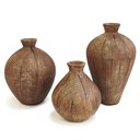 Ver imagem 1 de Kit Vasos Decorativos em Poliresina Amadeirado 3PÇS