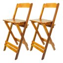 Ver imagem 2 de Jogo de Mesa Dobrável Bistro 2 Cadeiras Madeira Maciça - Mel