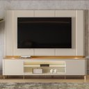 Ver imagem 2 de Rack Bancada Switch Mdp/mdf Tv até 85 Polegadas Led Prateleiras Tauari/off White G77 - Gran Belo