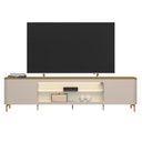 Ver imagem 1 de Rack Bancada Switch Mdp/mdf Tv até 85 Polegadas Led Prateleiras Tauari/off White G77 - Gran Belo