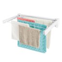 Ver imagem 1 de Varal Retrátil Dobrável Pequeno 70cm de Parede Pratico Organizador Roupas Lavanderia Ordene Branco