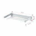 Ver imagem 3 de Varal Retrátil Dobrável Pequeno 70cm de Parede Pratico Organizador Roupas Lavanderia Ordene Branco