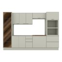 Ver imagem 1 de Cozinha Completa Fineze 11 Portas 4 Gavetas com Vidro 100% MDF Areia Hp/Cinamomo - Henn