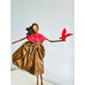 Escultura Mulher com Pássaro. Uma Peça Única, Artesanal, Feita em Papietagem - 5