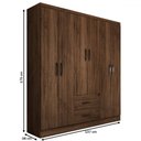 Ver imagem 4 de Guarda-roupa Casal Panamá 6 Portas 2 Gavetas Castanho - Panorama Móveis