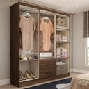 Ver imagem 2 de Guarda-roupa Casal Panamá 6 Portas 2 Gavetas Castanho - Panorama Móveis