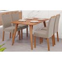 Ver imagem 1 de Conjunto: Mesa de Cozinha Adele Tampo Madeirado 130x80cm e 4 Cadeiras Paola Carvalho/cinamomo -
