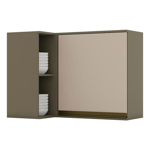 Armário Aéreo Évelin Canto Reto 1 Porta Duna Cristal – Henn