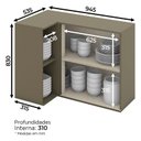 Ver imagem 2 de Armário Aéreo Évelin Canto Reto 1 Porta Duna Cristal – Henn