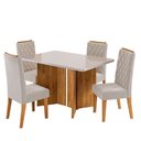 Ver imagem 2 de Mesa de Jantar 4 Lugares Linden com Vidro Mel/off White/pastel - Viero Móveis